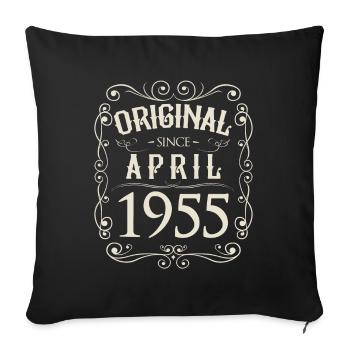 Vintage - Original depuis l'anniversaire d'avril 1955 - Housse de coussin décorative 45 x 45 cm - noir - Devant