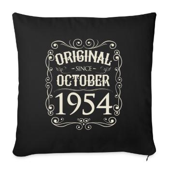 Vintage - Original depuis l'anniversaire d'octobre 1954 - Housse de coussin décorative 45 x 45 cm - noir - Devant