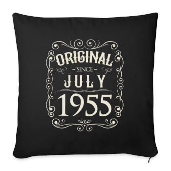 Vintage - Original depuis l'anniversaire de juillet 1955 - Housse de coussin décorative 45 x 45 cm - noir - Devant