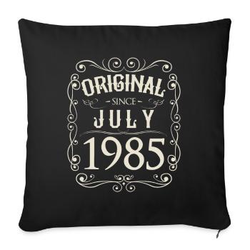 Vintage - Original depuis l'anniversaire de juillet 1985 - Housse de coussin décorative 45 x 45 cm - noir - Devant