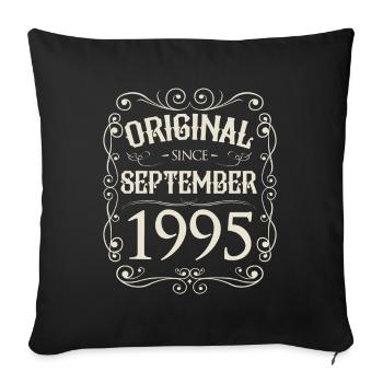 Millésime - Original depuis septembre 1995 Anniversaire - Housse de coussin décorative 45 x 45 cm - noir - Devant