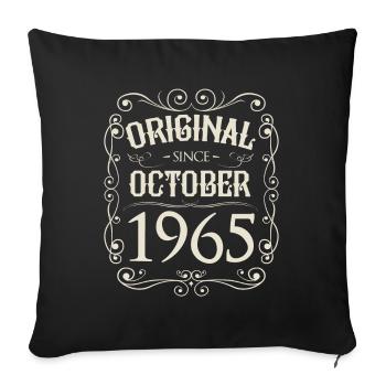 Vintage - Original since Oktober 1965 Geburtstag - Sofakissenbezug 45 x 45 cm - Schwarz - Vorne