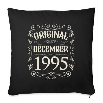 Millésime - Original depuis décembre 1995 Anniversaire - Housse de coussin décorative 45 x 45 cm - noir - Devant