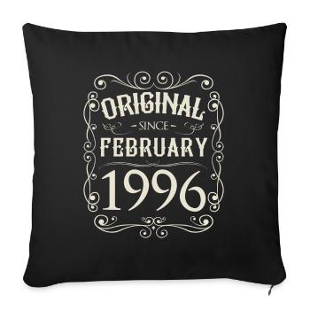 Vintage - Original since February 1996 Birthday - Sofa pillowcase 17,3'' x 17,3'' (45 x 45 cm) - black - Front
