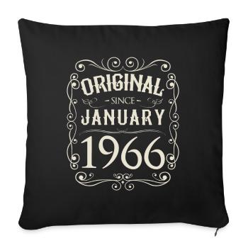 Vintage - Original since Januar 1966 Geburtstag - Sofakissenbezug 45 x 45 cm - Schwarz - Vorne