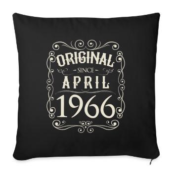 Vintage - Original since April 1966 Geburtstag - Sofakissenbezug 45 x 45 cm - Schwarz - Vorne