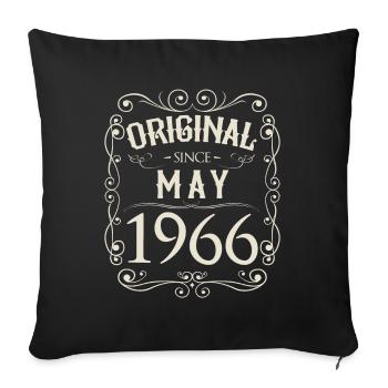 Vintage - Original since Mai 1966 Geburtstag - Sofakissenbezug 45 x 45 cm - Schwarz - Vorne