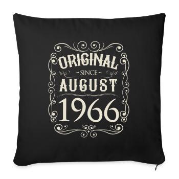 Vintage - Original since August 1966 Geburtstag - Sofakissenbezug 45 x 45 cm - Schwarz - Vorne