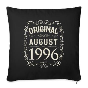 Vintage - Original since August 1996 Birthday - Sofa pillowcase 17,3'' x 17,3'' (45 x 45 cm) - black - Front