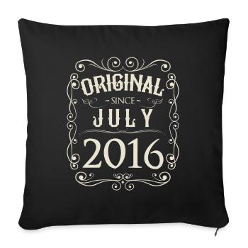 Vintage - Original since July 2016 Birthday - Sofa pillowcase 17,3'' x 17,3'' (45 x 45 cm) - black - Front