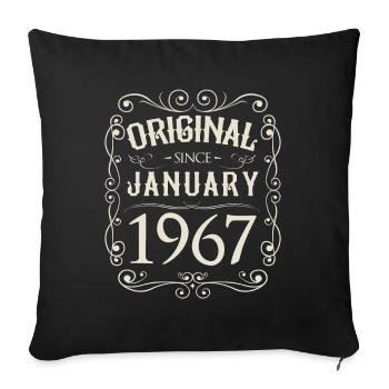 Vintage - Original since Januar 1967 Geburtstag - Sofakissenbezug 45 x 45 cm - Schwarz - Vorne