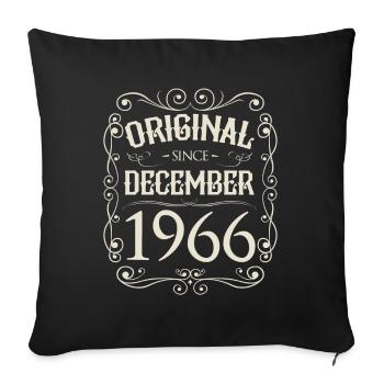 Vintage - Original since Dezember 1966 Geburtstag - Sofakissenbezug 45 x 45 cm - Schwarz - Vorne
