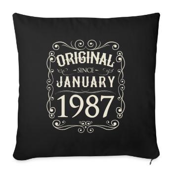 Vintage - Original since Januar 1987 Geburtstag - Sofakissenbezug 45 x 45 cm - Schwarz - Vorne