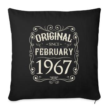 Vintage - Original since Februar 1967 Geburtstag - Sofakissenbezug 45 x 45 cm - Schwarz - Vorne