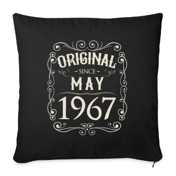 Vintage - Original depuis l'anniversaire de mai 1967 - Housse de coussin décorative 45 x 45 cm - noir - Devant