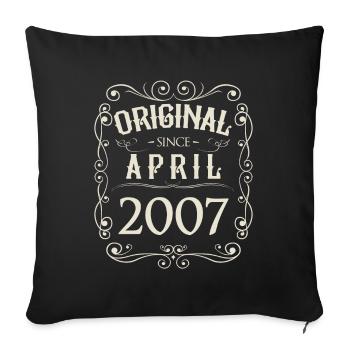 Vintage - Original depuis l'anniversaire d'avril 2007 - Housse de coussin décorative 45 x 45 cm - noir - Devant