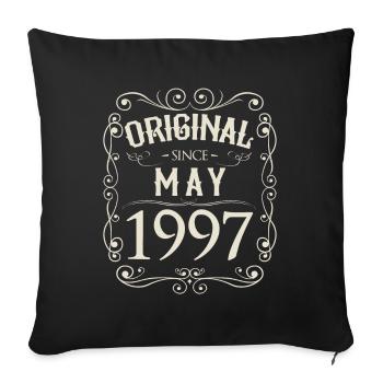 Vintage - Original since May 1997 birthday - Sofa pillowcase 17,3'' x 17,3'' (45 x 45 cm) - black - Front