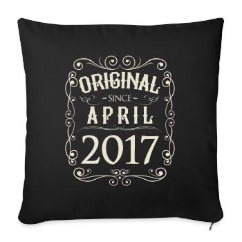 Vintage - Original depuis l'anniversaire d'avril 2017 - Housse de coussin décorative 45 x 45 cm - noir - Devant