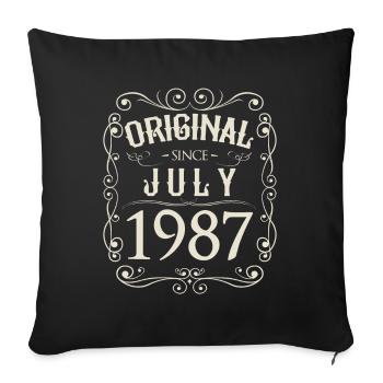 Vintage - Original depuis l'anniversaire de juillet 1987 - Housse de coussin décorative 45 x 45 cm - noir - Devant