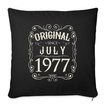 Vintage - Original depuis l'anniversaire de juillet 1977 - Housse de coussin décorative 45 x 45 cm - noir - Devant
