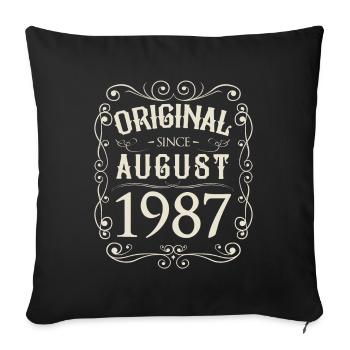 Vintage - Original since August 1987 Geburtstag - Sofakissenbezug 45 x 45 cm - Schwarz - Vorne