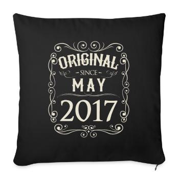Vintage - Original depuis l'anniversaire de mai 2017 - Housse de coussin décorative 45 x 45 cm - noir - Devant