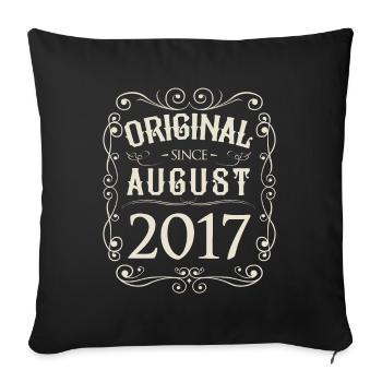 Vintage - Original depuis l'anniversaire d'août 2017 - Housse de coussin décorative 45 x 45 cm - noir - Devant