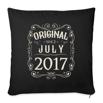 Vintage - Original depuis l'anniversaire de juillet 2017 - Housse de coussin décorative 45 x 45 cm - noir - Devant