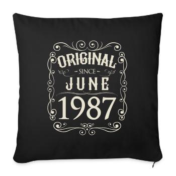 Vintage - Original since Juni 1987 Geburtstag - Sofakissenbezug 45 x 45 cm - Schwarz - Vorne
