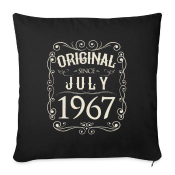 Vintage - Original depuis l'anniversaire de juillet 1967 - Housse de coussin décorative 45 x 45 cm - noir - Devant