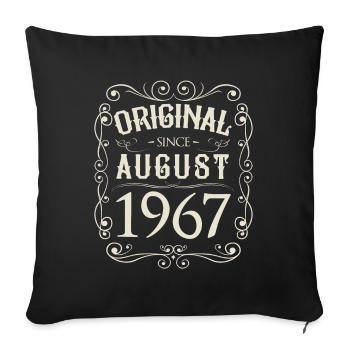 Vintage - Original depuis l'anniversaire d'août 1967 - Housse de coussin décorative 45 x 45 cm - noir - Devant