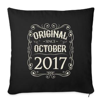 Vintage - Original depuis l'anniversaire d'octobre 2017 - Housse de coussin décorative 45 x 45 cm - noir - Devant