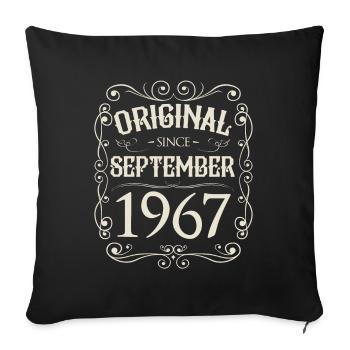 Vintage - Original depuis l'anniversaire de septembre 1967 - Housse de coussin décorative 45 x 45 cm - noir - Devant