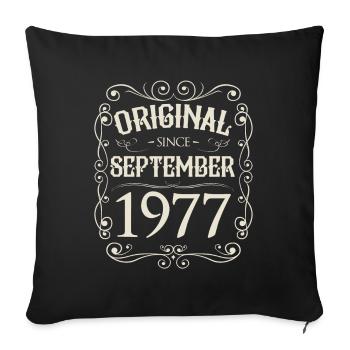 Vintage - Original depuis l'anniversaire de septembre 1977 - Housse de coussin décorative 45 x 45 cm - noir - Devant