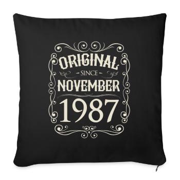 Vintage - Original since November 1987 Geburtstag - Sofakissenbezug 45 x 45 cm - Schwarz - Vorne