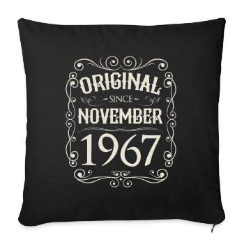 Vintage - Original depuis l'anniversaire de novembre 1967 - Housse de coussin décorative 45 x 45 cm - noir - Devant