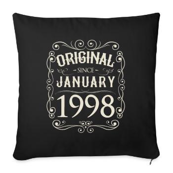Vintage - Original depuis l'anniversaire de janvier 1998 - Housse de coussin décorative 45 x 45 cm - noir - Devant