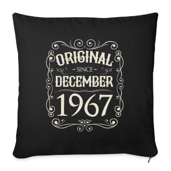 Vintage - Original depuis l'anniversaire de décembre 1967 - Housse de coussin décorative 45 x 45 cm - noir - Devant