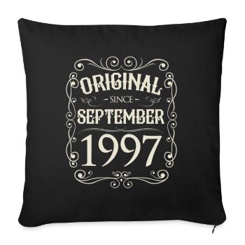 Vintage - Original depuis l'anniversaire de septembre 1997 - Housse de coussin décorative 45 x 45 cm - noir - Devant