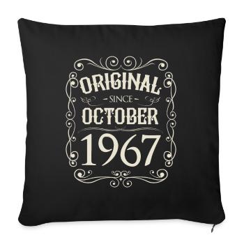 Vintage - Original depuis l'anniversaire d'octobre 1967 - Housse de coussin décorative 45 x 45 cm - noir - Devant