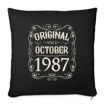 Vintage - Original since Oktober 1987 Geburtstag - Sofakissenbezug 45 x 45 cm - Schwarz - Vorne