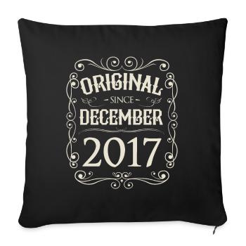 Vintage - Original depuis l'anniversaire de décembre 2017 - Housse de coussin décorative 45 x 45 cm - noir - Devant