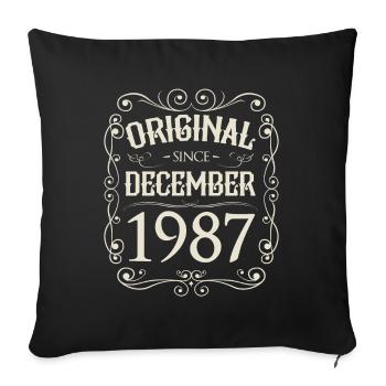 Vintage - Original since Dezember 1987 Geburtstag - Sofakissenbezug 45 x 45 cm - Schwarz - Vorne