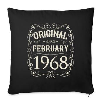 Vintage - Original depuis l'anniversaire de février 1968 - Housse de coussin décorative 45 x 45 cm - noir - Devant