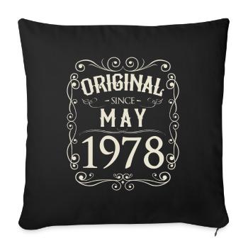 Vintage - Original depuis l'anniversaire de mai 1978 - Housse de coussin décorative 45 x 45 cm - noir - Devant