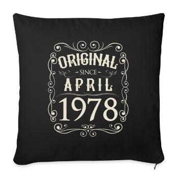 Vintage - Original depuis l'anniversaire d'avril 1978 - Housse de coussin décorative 45 x 45 cm - noir - Devant