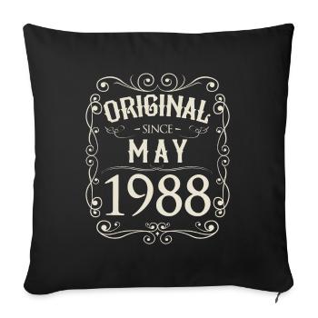 Vintage - Original since May 1988 birthday - Sofa pillowcase 17,3'' x 17,3'' (45 x 45 cm) - black - Front