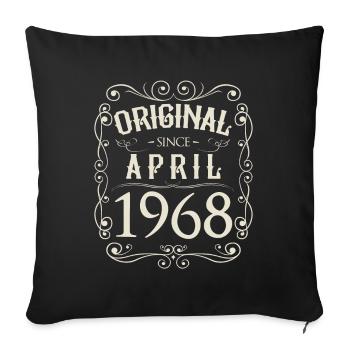 Vintage - Original depuis l'anniversaire d'avril 1968 - Housse de coussin décorative 45 x 45 cm - noir - Devant