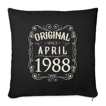 Vintage - Original depuis l'anniversaire d'avril 1988 - Housse de coussin décorative 45 x 45 cm - noir - Devant