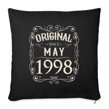 Vintage - Original depuis l'anniversaire de mai 1998 - Housse de coussin décorative 45 x 45 cm - noir - Devant